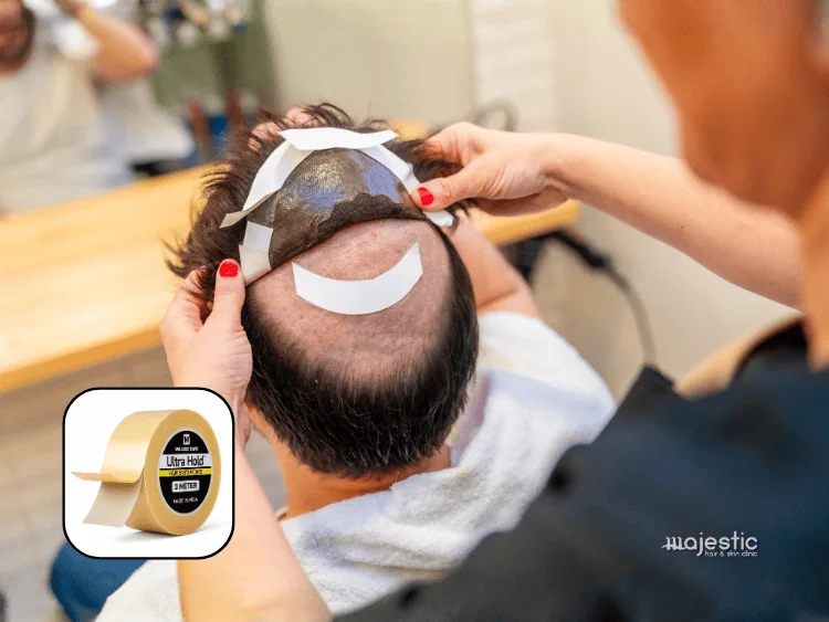 taping hair patch fixing method